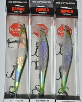3 señuelos rapala ripstop minnow rps-12 rps12 su suspensión rip cebo 4,75" arenque Foto 1 de 4
