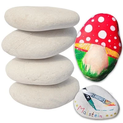 FLAT-BEACH-STONE DIY-Kies 5kg flache Steine zum Bemalen Natur Deko hell dunkel - Bild 1 von 4