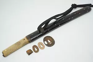 Japanese Tanto Knife Tsuka Saya Tsuba etc Antique Orignal from Japan 0721E5 - Picture 1 of 23