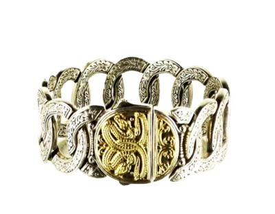 Brazalete Brazalete Serpiente Oro Amarillo 18K Plata Esterlina Constantino 85,3 gramos Foto 1 de 4