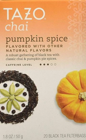  Caja de té de especias de calabaza Tazo Chai de 3 cajas de 20 bolsas de té Foto 1 de 1