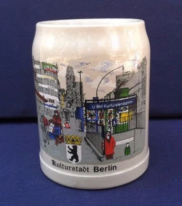 Taza vintage Kulturstadt Berlin Stein 0,5 L Beyer Barware Alemania Cerveza Cerámica - Imagen 1 de 3
