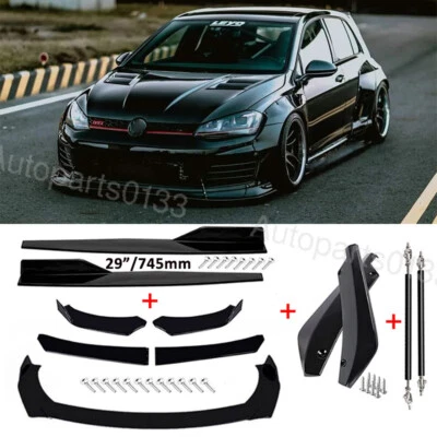 For Volkswagen Golf Car Front&Rear Bumper Lip Splitter Side Skirts Strut Rods - Image 1 of 4