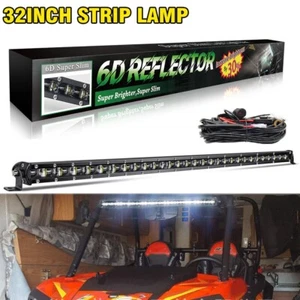 Straight 32" LED Light Bar + Wiring For Polaris Fullsize XP 900 1000 Ranger 570 - Picture 1 of 12