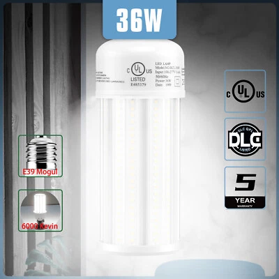36Watt LED Corn Light Bulb, 5000K Daylight,E39 Mogul Warehouse Basement Lighting - Image 1 of 4