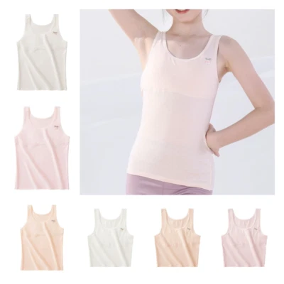 Girl Sleeveless Tank Top Stretch Undershirts Camisole Teenage Puberty Bra - Image 1 of 4