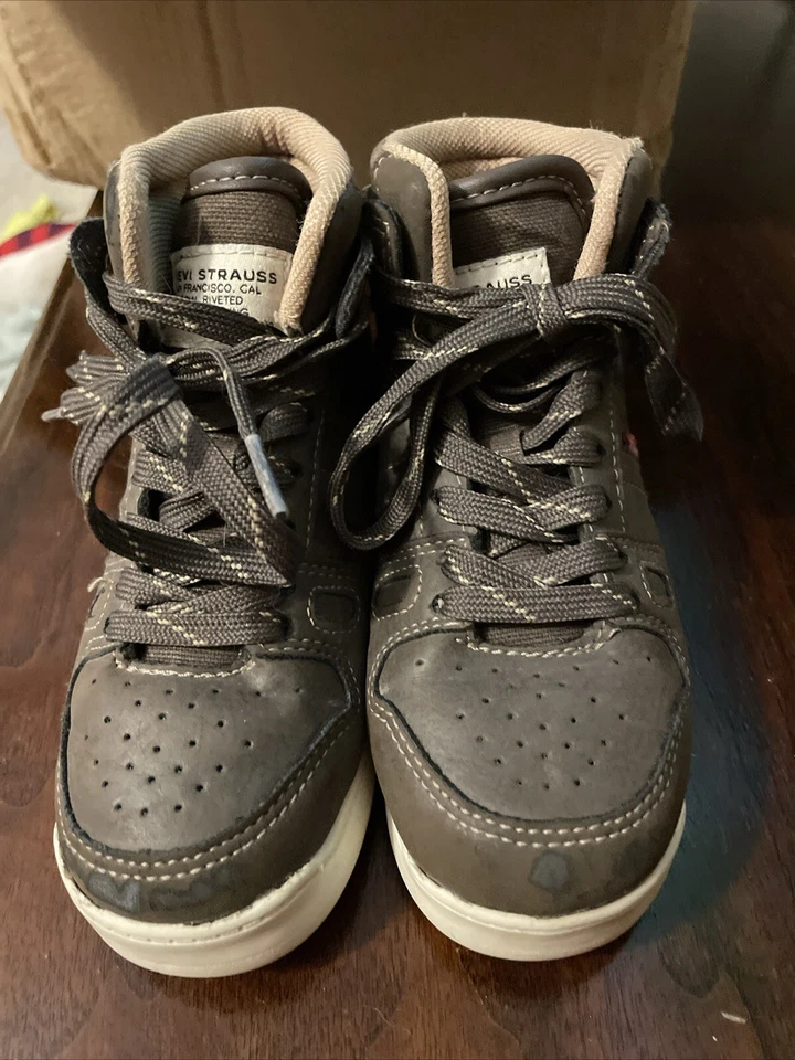 Levi Strauss Toddler Shoes Laceup Boot Style Size 10 Child High Top Sneakers Brn - Image 1 of 4