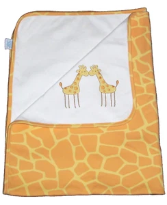 VTG Gymboree 2003 Tall Giraffe Baby Blanket White Orange Yellow Cotton EUC - Picture 1 of 2