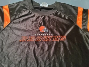 Cleveland Browns Football Embroidered NFL Shirt Size Large Orange Brown   - Bild 1 von 4