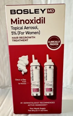 Bosley MD Minoxidil Topical Aerosol Foam 5% Women Two 60 g (2.11 oz) - Image 1 of 4
