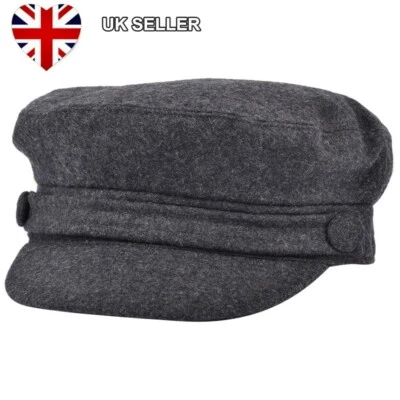 NEW GREY FIDDLER BAKER BOY BRETTON NEWSBOY CAP HAT WOOL BLEND UK SELLER - Image 1 of 3