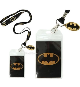 Cordón metálico con logotipo de murciélago de Batman de DC Comics con dije de metal soporte de identificación caballero oscuro - Imagen 1 de 3
