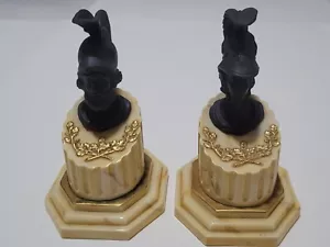 Mottahedeh Black Basalt Figures Jupiter Minerva, Goddess Athena (Repaired) READ - Picture 1 of 13
