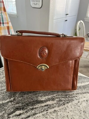 复古 Rina Rich 公文包 工作钱包 托特包 组织者 皮革 棕色 — 第 1/4 张图片