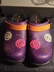 Sanita Leather Clogs, Danish Design, Colourful, Discontinued, 6.5/7UK, EU40 - Picture 1 of 10