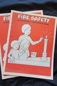 Set of 2 FIRE SAFETY coloring & activity Books - copyright 1983 - MINT condition - Picture 1 of 7