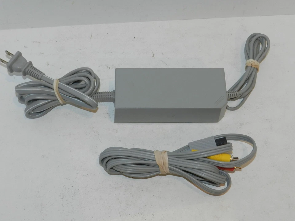 OEM Genuine Original Nintendo Wii System Console Power Cord & AV Cables TESTED - Image 1 of 2