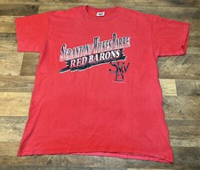 VINTAGE SCRANTON WILKES BARRE RED BARONS MEN'S T- Shirt 1994 XL Red Preowned