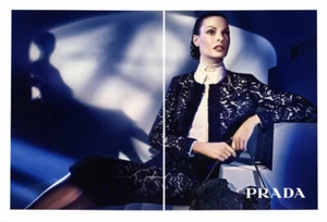 Prada Steven Meisel Linda Evangelista 2008 moda 4 páginas anuncio de revista - Imagen 1 de 2