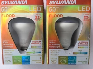 TWO (2) SYLVANIA R20 LED PREMIUM DIMMABLE FLOOD LIGHT 50W REPLACEMENT - Picture 1 of 8