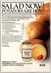 PRINT AD 1986 Kraft Miracle Whip Dressing Salad Now Potatoes Are How 5.25 x 7.25 - Picture 1 of 1