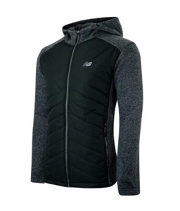 New Balance Men’s Sweatshirt Sz Small Full Zip Black Hooded Logo Pullover Hoodie - Picture 1 of 8