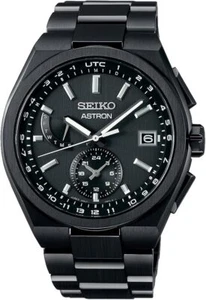 SEIKO Astron Nexter SBXY087 Black World Time Men's Watch Analog Solar Radio New - Picture 1 of 6