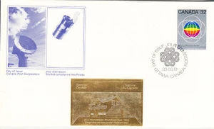W CANADA 0976 FDCG WORLD COMMUNICATIONS YEAR BELL HOMESTEAD GOLD FOIL FDC - Picture 1 of 1