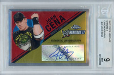 John Cena 2007 Topps WWE Heritage Chrome II Chromographs Autograph #JC BGS 9