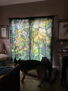 Curtains ** Stained Glass** Polyester ..new..free shipping - Picture 1 of 3