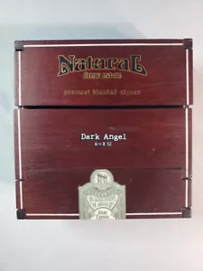 Drew Estate Natural Dark Angel 6 1/2 x 52 scatola per sigari in legno tripiegabile - vuota - Foto 1 di 12