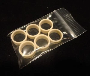 LOT OF SIX (6) 0.315"L HIGH PURITY ALUMINA CERAMIC RING SPACER SLEEVE No.:114B - Picture 1 of 9