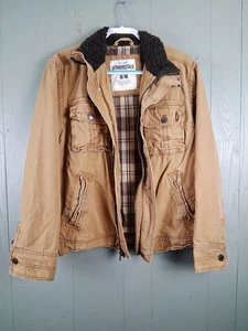 Chaqueta Aeropostale Para Hombres Mediana Cuello Sherpa Bolsillos Utilitarios Ropa de Trabajo De Colección - Imagen 1 de 17