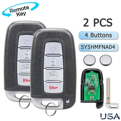 2 para 2011 2012 2013 2014 Hyundai Sonata controle remoto inteligente chaveiro de carro SY5HMFNA04 - Imagem 1 de 4
