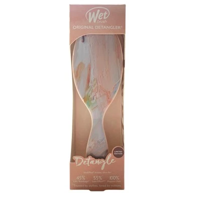 Wet Brush 原装 Detangler InteliFlex Bristles Peach 限量版 全新带盒 — 第 1/2 张图片