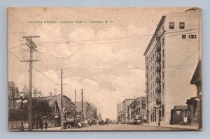 Antigua Columbia Británica Victoria Douglas Street North 1918 Rppc - Imagen 1 de 2