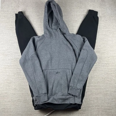 Tuxy One One Piece Sweat Suit Men's Medium Gray/Black Fleece Full Zip Hooded Gym - Image 1 of 4