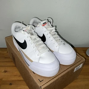 Size 9 - Nike Court Legacy Lift Low White Hemp W - Picture 1 of 7