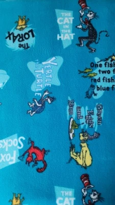 Nueva manta polar Dr. Seuss con estampado de títulos para bebé con borde de ganchillo aprox 28"x 36" Foto 1 de 4