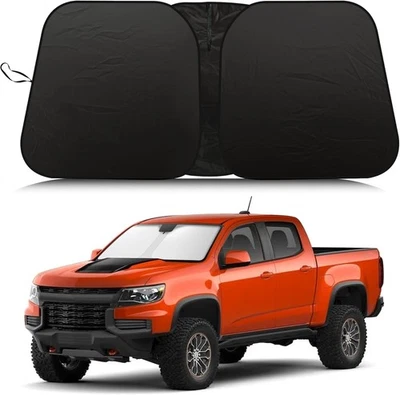 Складной солнцезащитный козырек на лобовое стекло Chevy Colorado 2015-2022 годов выпуска с защитой от ультрафиолетовых лучей - Изображение 1 из 4