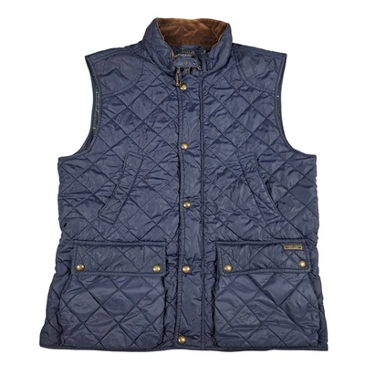 Polo Ralph Lauren Quilted Vest Mens XL Club Jacket Suede Trim Shooting Style - Image 1 of 4