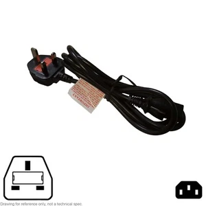 Cable AC Power Cord Regional Type G UK  3A Fused IEC C13 PC Computer 6FT 0.75mm² - Picture 1 of 4