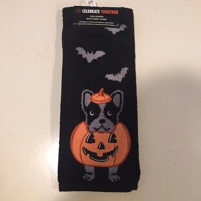 Toalla de mano de Halloween Bulldog Francés Boston Terrier nueva con etiquetas Foto 1 de 4