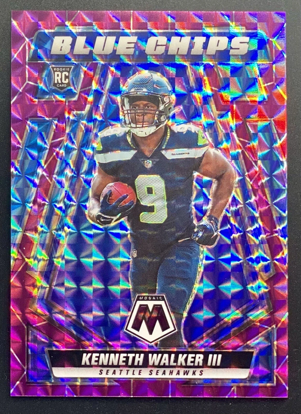 2022 Panini Mosaic Kenneth Walker III Rookie Blue Chips /49 Seattle Seahawks RC