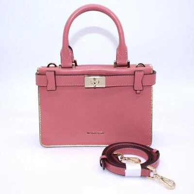 Michael Kors Mini SATCHEL Rose King Leather Shoulder Bag Purse Gold - Image 1 of 4
