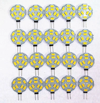 10 Pcs G4 LED Light bulb DC12V 2W 5730SMD,for Cabinet Car,Replace Halogen Bulb - Image 1 of 4
