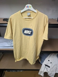 Vintage Nike T-Shirt Mens Size Xl Yellow Athletic Department Script Logo - Picture 1 of 8