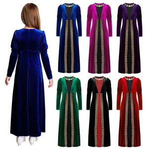 Kids Girls Gown Prom Robe Retro Dress Patchwork Skirts Renaissance Costume Dance - Picture 1 of 67