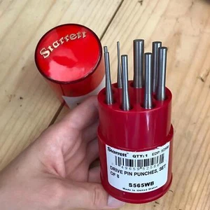 Starrett S565PC 8PC long series pin punch set in wallet 1/16-5/16" Made in USA - Picture 1 of 5