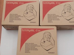 Genuine Lexmark 15W0907 Waste Toner Containers C720 New Set of 3 - Picture 1 of 2